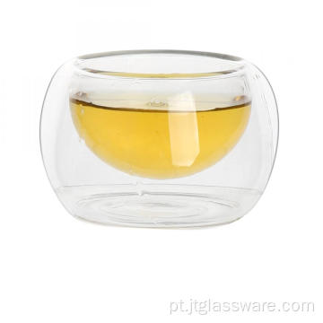 Copo promocional de vidro para presente com parede dupla com alça de vidro e xícara de chá